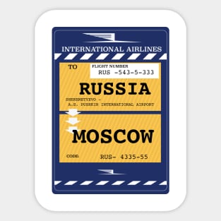 Russia Moscow travel ticket Sticker